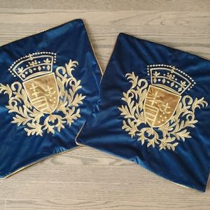 18"x18" navy crest pillow covers BRAND NEW